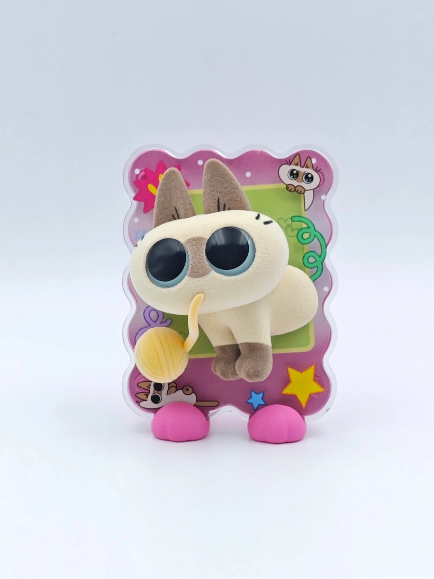 Azukisan's Daily life | Azukisan Cafe Series Cute Doll Refrigerator Magnet with Acrylic Plastic Stand Mystery Box - Kawaii Items Siamese Cat Xiaodouni Toy Collection Blind Box