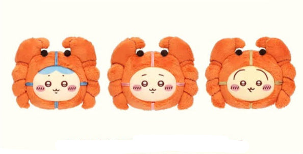 [Pre-order] ChiiKawa Shanghai Limited | ChiiKawa Hachiware Usagi Wearing Chinese Mitten Crab Costume Cute Plush Doll Keychain - Kawaii items Room Decoration Doll
