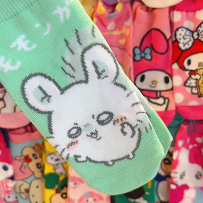 Japanese Cartoon Chiikawa Short Boot Socks | Kawaii Colourful Comic Style - Chiikawa Hachiware Usagi Momonga Kurimanju