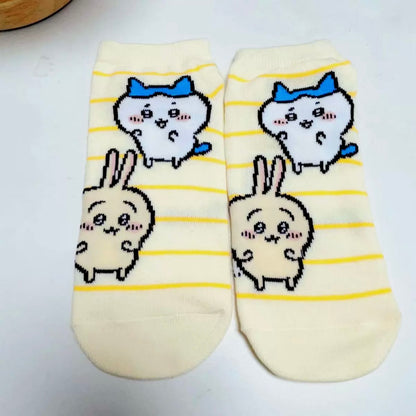 Japanese Cartoon Chiikawa Short Boot Socks | Colorful Casual Style - Chiikawa Hachiware Usagi