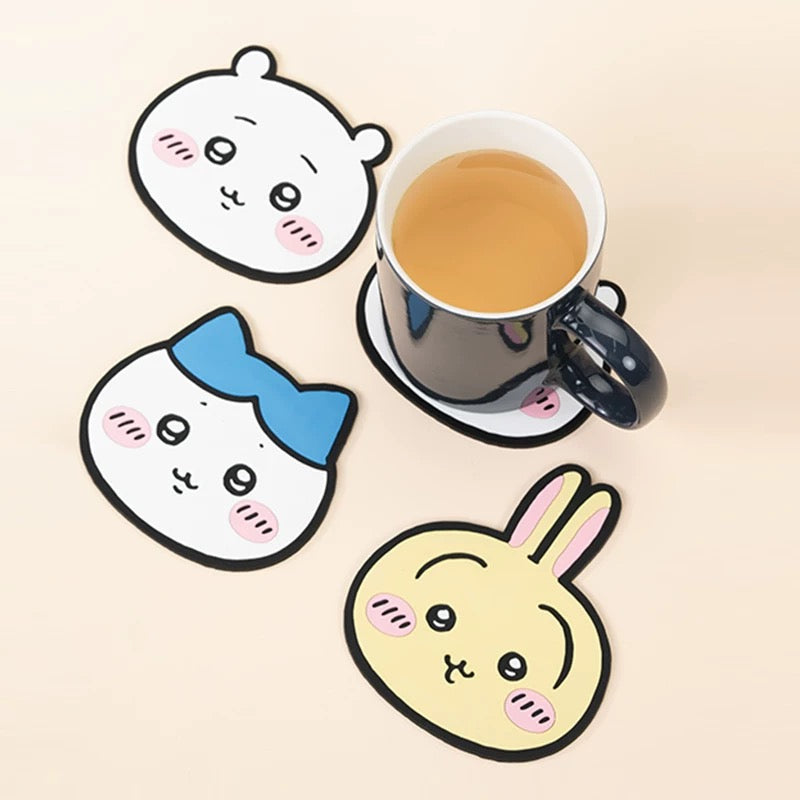 X&W X ChiiKawa | ChiiKawa Hachiware Usagi Cute Icon Plastic Coaster - Cute Room Decoration Item
