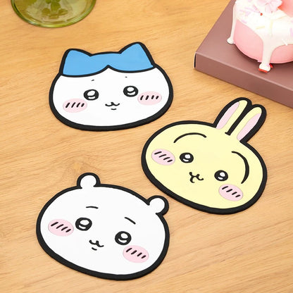 X&W X ChiiKawa | ChiiKawa Hachiware Usagi Cute Icon Plastic Coaster - Cute Room Decoration Item