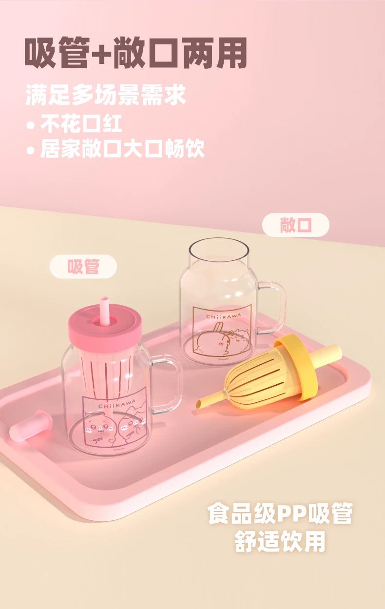 X&W X ChiiKawa | ChiiKawa Hachiware Usagi Cute Glass Cup with Handle - Cute Room Decoration Item