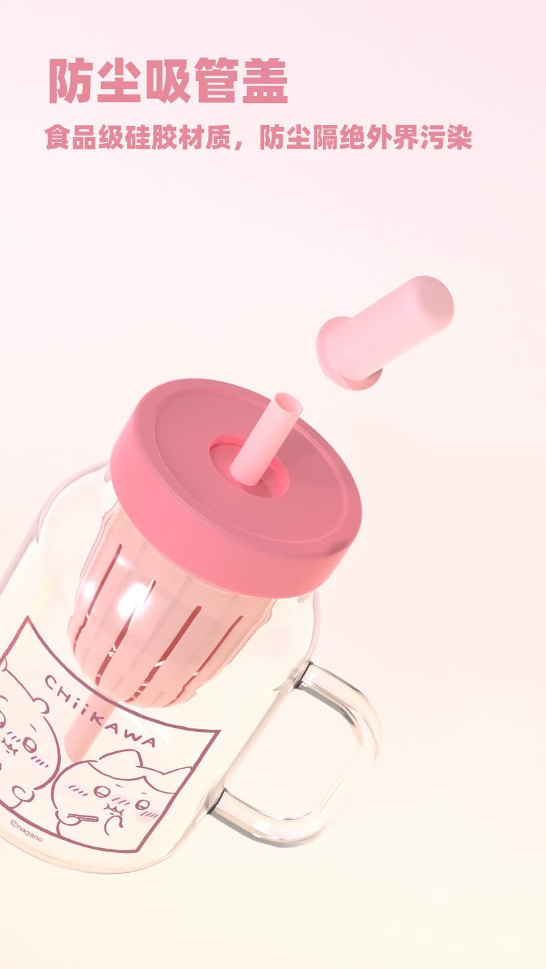 X&W X ChiiKawa | ChiiKawa Hachiware Usagi Cute Glass Cup with Handle - Cute Room Decoration Item