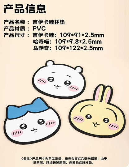X&W X ChiiKawa | ChiiKawa Hachiware Usagi Cute Icon Plastic Coaster - Cute Room Decoration Item