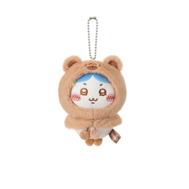 ChiiKawa X Miniso Fluffy Bear Series | ChiiKawa Hachiware Usagi Momonga Kurimanju Rakko Shisa Crab Cute Fluffy Bear Cloak Plush Doll Keychain - Kawaii Items Room Decoration Doll