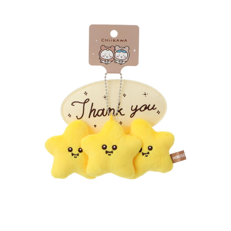 [Pre-order] ChiiKawa X Miniso Fluffy Bear Series | Anoko Beetle Goblin Wishing Stars Plush Doll Keychain - Kawaii Items Room Decoration Doll