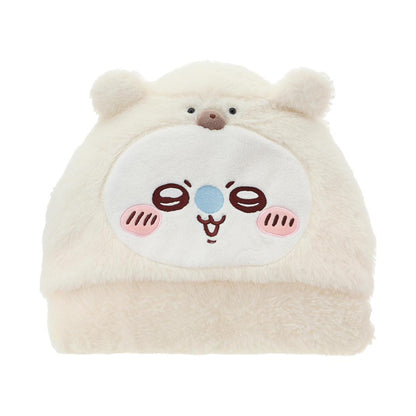 [Pre-order] ChiiKawa X Miniso Fluffy Bear Series | ChiiKawa Hachiware Usagi Momonga Fluffy Bear Cute Plush Doll Hooded Blanket  - Kawaii Items Room Decoration