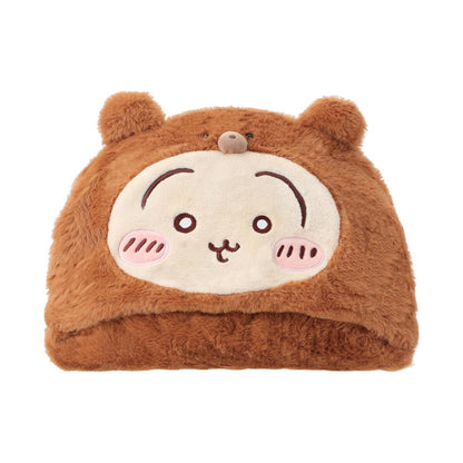 ChiiKawa X Miniso Fluffy Bear Series | ChiiKawa Hachiware Usagi Momonga Fluffy Bear Cute Plush Doll Hooded Blanket  - Kawaii Items Room Decoration
