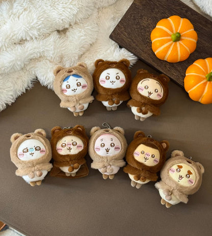 [Pre-order] ChiiKawa X Miniso Fluffy Bear Series | ChiiKawa Hachiware Usagi Momonga Kurimanju Rakko Shisa Crab Cute Fluffy Bear Cloak Plush Doll Keychain - Kawaii Items Room Decoration Doll