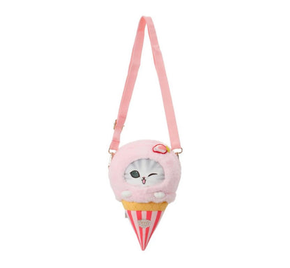 Miniso X Mofusand Ice Cream Series | Mofusand Cat in Ice Cream Cone and Cup Costume Cute Plush Doll Crossbody Bag - Kawaii items Room Decoration