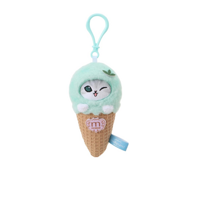 Miniso X Mofusand Ice Cream Series | Mofusand Cat in Ice Cream Cone Plush Doll Keychain - Kawaii items Room Decoration Doll