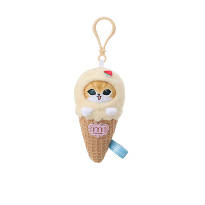 Miniso X Mofusand Ice Cream Series | Mofusand Cat in Ice Cream Cone Plush Doll Keychain - Kawaii items Room Decoration Doll