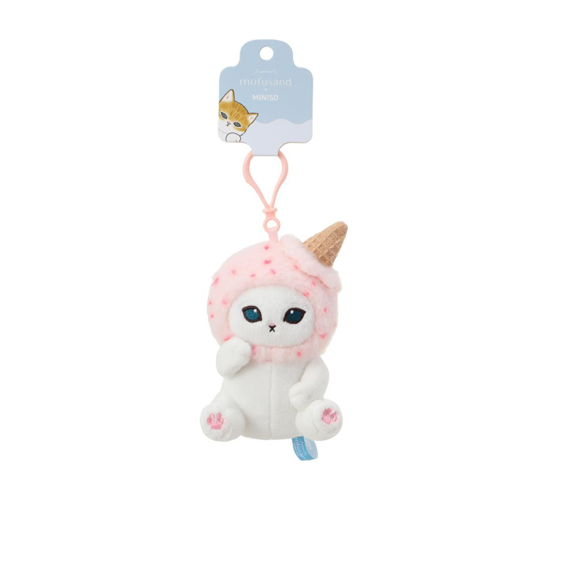 Miniso X Mofusand Ice Cream Series | Mofusand Cat in Ice Cream Cup and Cone Costume Cute Plush Doll Keychain - Kawaii items Room Decoration Doll