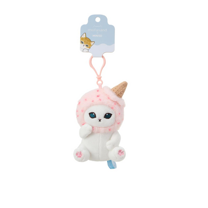 Miniso X Mofusand Ice Cream Series | Mofusand Cat in Ice Cream Cup and Cone Costume Cute Plush Doll Keychain - Kawaii items Room Decoration Doll