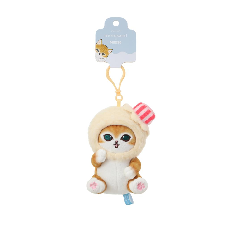 Miniso X Mofusand Ice Cream Series | Mofusand Cat in Ice Cream Cup and Cone Costume Cute Plush Doll Keychain - Kawaii items Room Decoration Doll