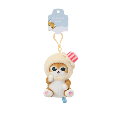 Miniso X Mofusand Ice Cream Series | Mofusand Cat in Ice Cream Cup and Cone Costume Cute Plush Doll Keychain - Kawaii items Room Decoration Doll