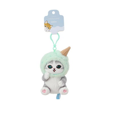 Miniso X Mofusand Ice Cream Series | Mofusand Cat in Ice Cream Cup and Cone Costume Cute Plush Doll Keychain - Kawaii items Room Decoration Doll