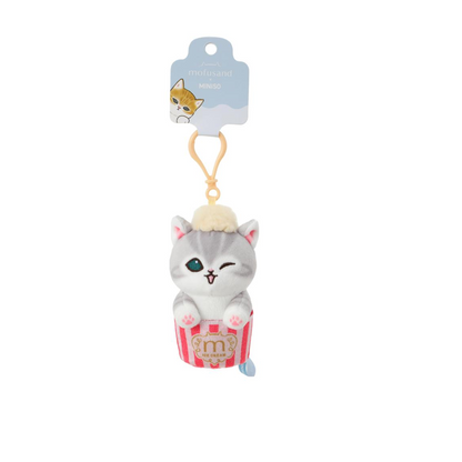 Miniso X Mofusand Ice Cream Series | Mofusand Cat in Ice Cream Cup and Cone Costume Cute Plush Doll Keychain - Kawaii items Room Decoration Doll