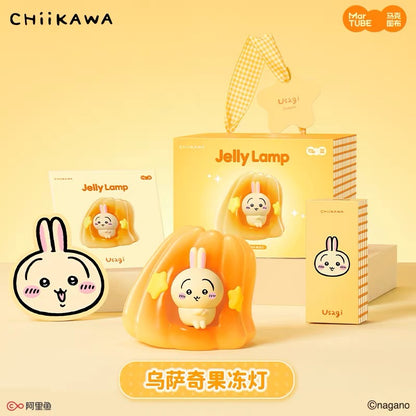 Japan Cartoon ChiiKawa Jelly Lamp | Chiikawa Usagi Cute Plastic Mini Figure in Yellow Jelly Night Light - Kawaii items Room Decoration