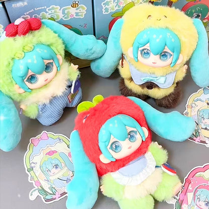 Miku Forest Concert Series | Miku Animal Musician Cute Plush Doll with Plastic Face Keychain - Japan Virtual Singer Cute Kawaii Mini Doll Mystery Blind Box