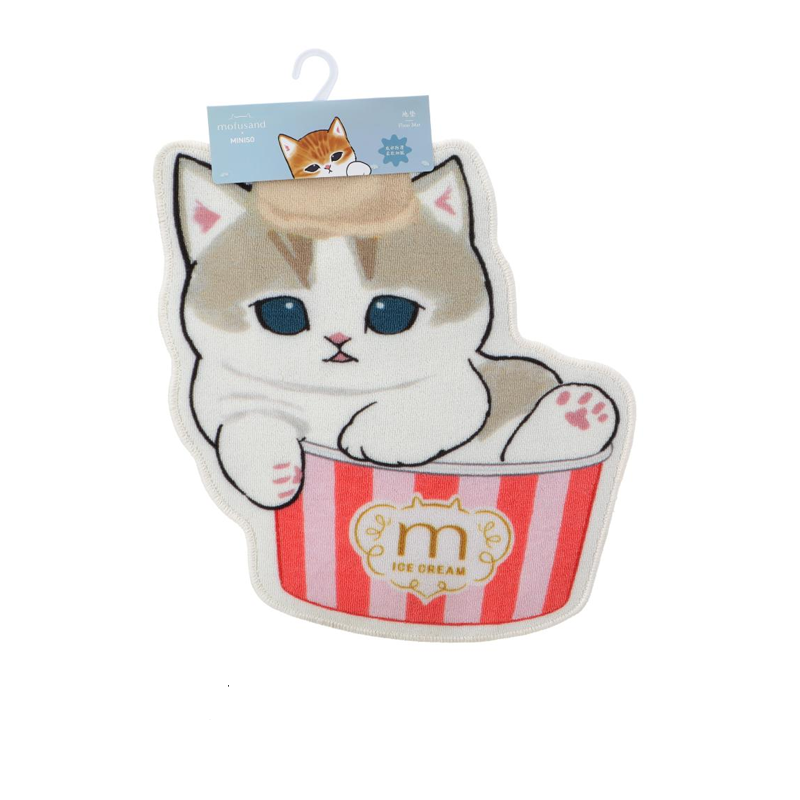 Miniso X Mofusand Ice Cream Series | Mofusand Cat in Ice Cream Cup Cute Carpet - Kawaii items Room Decoration