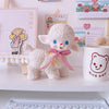 Reproduction Vintage Cute Kitsch White Lamb Plastic Ornament toy 1950s Style 50s Rubber Lamp with Ribbon Kawaii Lovely Figure