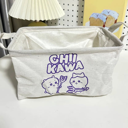 Japanese Cartoon ChiiKawa Cloth Fabric Storage Fold Basket | ChiiKawa Hachiware - Kawaii Room Decoration items Cute Things