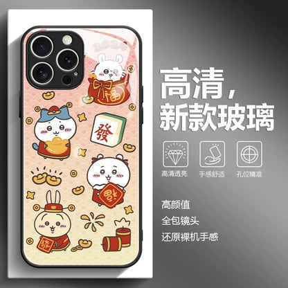 Japanese Cartoon ChiiKawa | Lunar New Year Good Wealth Chiikawa Hachiware Usagi Momonga - iPhone Case 11 12 13 14 15 Pro Promax mini SE2 SE33