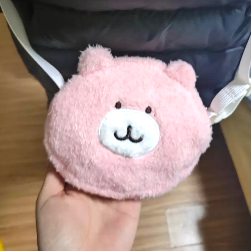 Japanese Cartoon ChiiKawa Little Shoulder Bag | Pink Bear - Plush Doll Kawaii Style Child Girl Gift