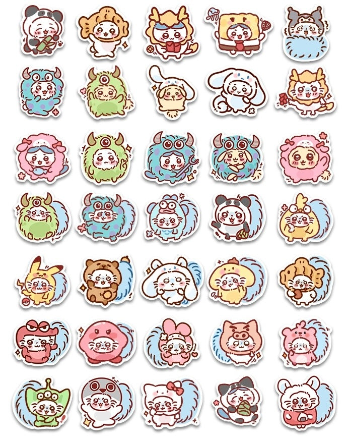 Japanese Cartoon ChiiKawa | With other Character Sticker Set - 100 Pieces Phone iPad Schedule Notebook