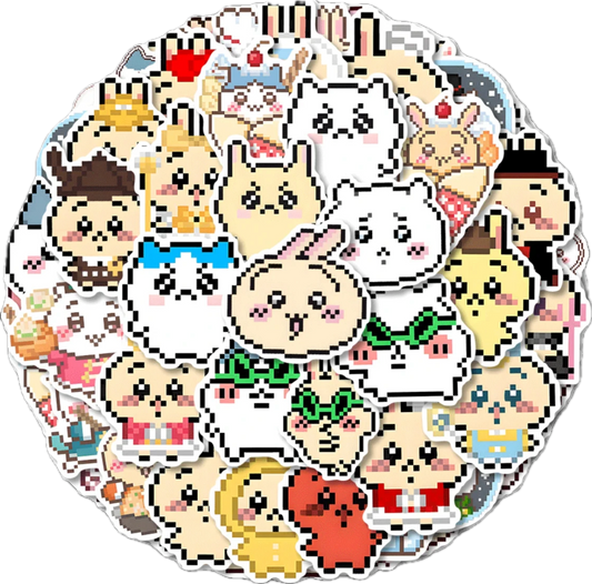 Japanese Cartoon ChiiKawa | 2D Pixel Sticker Set - 58 Pieces Phone iPad Schedule Notebook