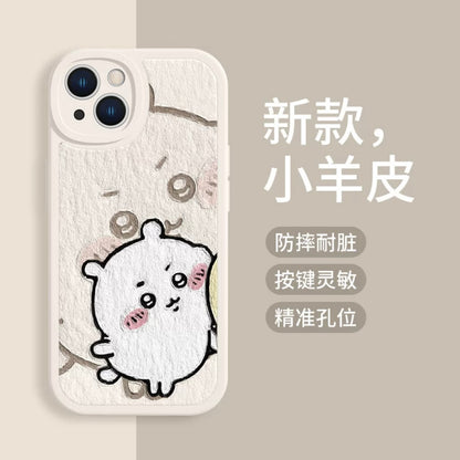 Japanese Cartoon ChiiKawa TPU Leather | Couple Lovely Face ChiiKawa - iPhone Case XS 11 12 13 14 15 Pro Promax mini SE2 SE3