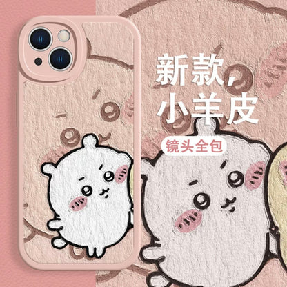 Japanese Cartoon ChiiKawa TPU Leather | Couple Lovely Face ChiiKawa - iPhone Case XS 11 12 13 14 15 Pro Promax mini SE2 SE3