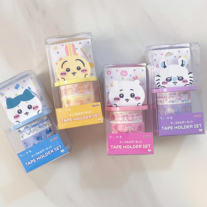 Japan ChiiKawa | ChiiKawa Hachiware Usagi Momonga Cute Icon Masking Tape and Wood Tape Stand - Kawaii items Room Decoration