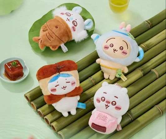 ChiiKawa X Hangzhou Limited Series | ChiiKawa Hachiware Usagi Momonga in Food Costumes Cute Plush Doll Keychain - Kawaii items Room Decoration Doll