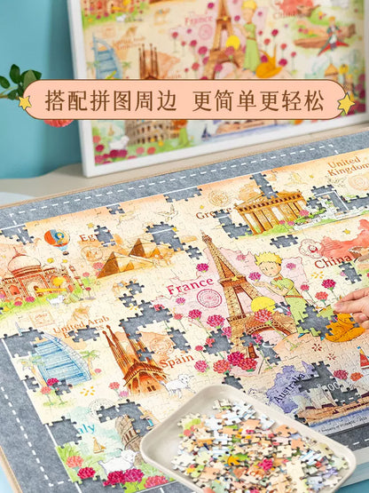 Momicafe 1000pcs Jigsaw Puzzle - Le Petit Prince - Sunset and Rose Famous Building | Kawaii Cute Creative Gift