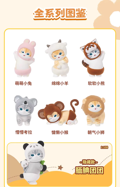 Miniso X Mofusand | Mofusand Cat Animal Party Cute Plastic Doll Mini Figure Mystery Box - Kawaii items Room Decoration Doll Blind Box
