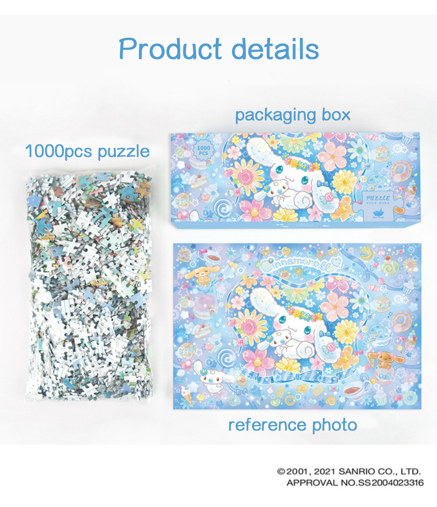 Momicafe 1000pcs Jigsaw Puzzle - Sanrio Cinnamoroll Sweet Party | Kawaii Cute Creative Gift