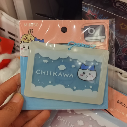 ChiiKawa X Miniso | ChiiKawa Hachiware Usagi Plastic Cardholder with Small Acrylic Accessories - Kawaii Items