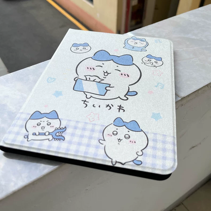 Japanese Cartoon ChiiKawa 360 Swivel Silicone iPad Case | ChiiKawa Hachiware Usagi Lovely Daily - iPad Mini 4,5,6/ iPad Air 4/ iPad Pro 