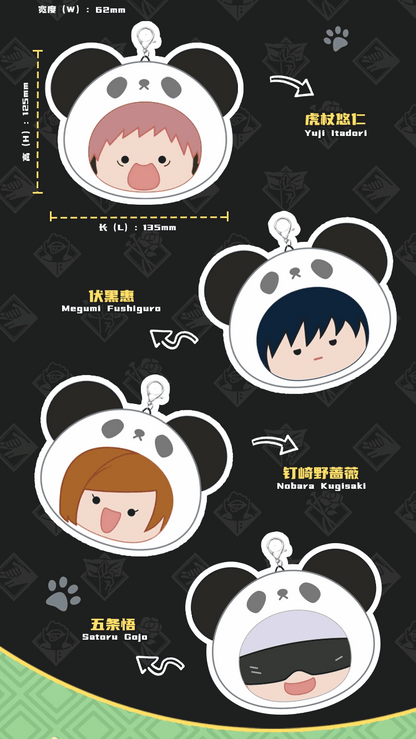 Japan Anime Jujutsu Kaisen | Yuji Megumi Nobara Satoru in Panda Kawaii Plush Doll Purse Keychain - Cute Kawaii Item