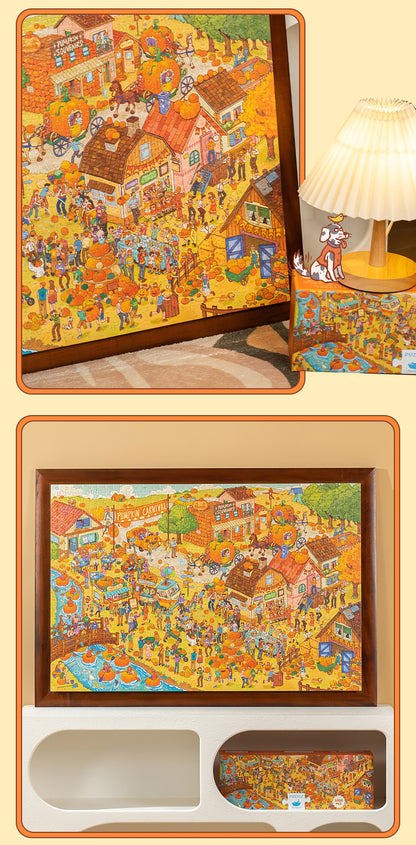 Momicafe 1000pcs Jigsaw Puzzle - Pumpkin Carnival Autumn Theme | Kawaii Cute Creative Gift