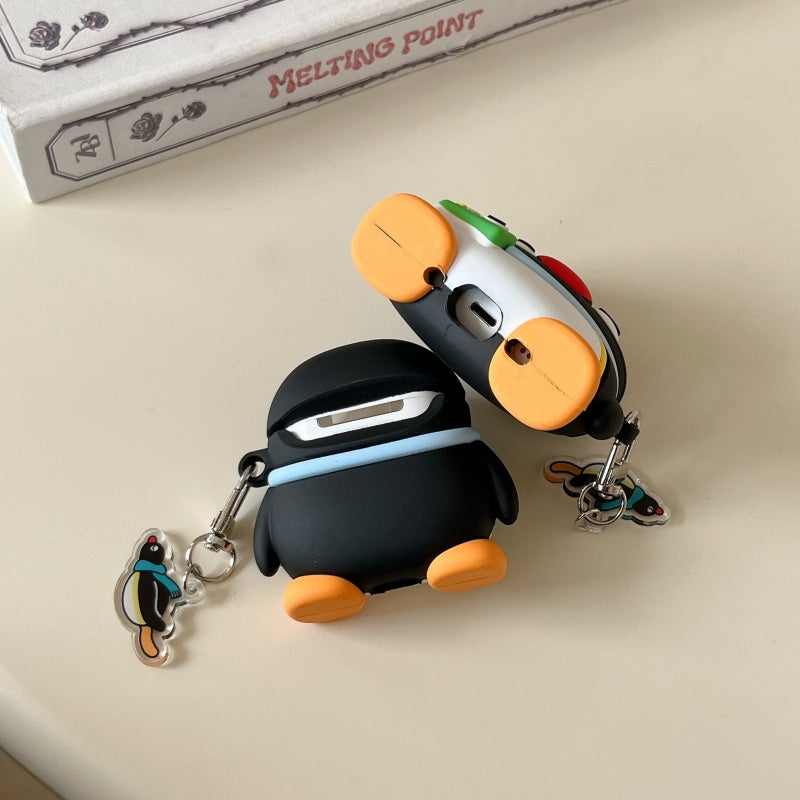 Japanese Cartoon Cute Black Penguin | Penguin with Camera - AirPods AirPodsPro AirPods3 AirPods4 Case KawaiiGiftLand