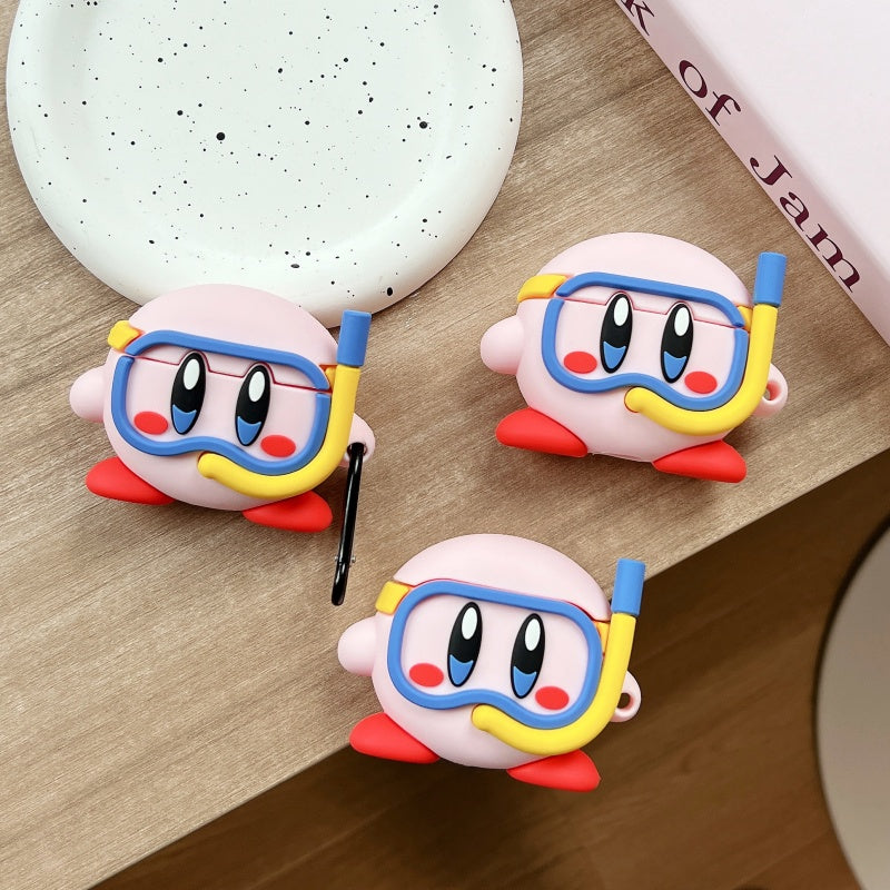 Japanese Cartoon Kirby Adventure | Cosplay Part 1 Chef Buger Shark Hangyodon Jigglypuff - AirPods AirPodsPro AirPods3 AirPods4 Case KawaiiGiftLand