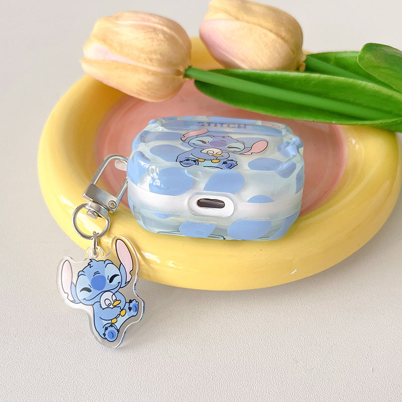Japanese Cartoon Cute Stitch with Baby Duck | AirPods AirPodsPro AirPods3 AirPods4 Case KawaiiGiftLand