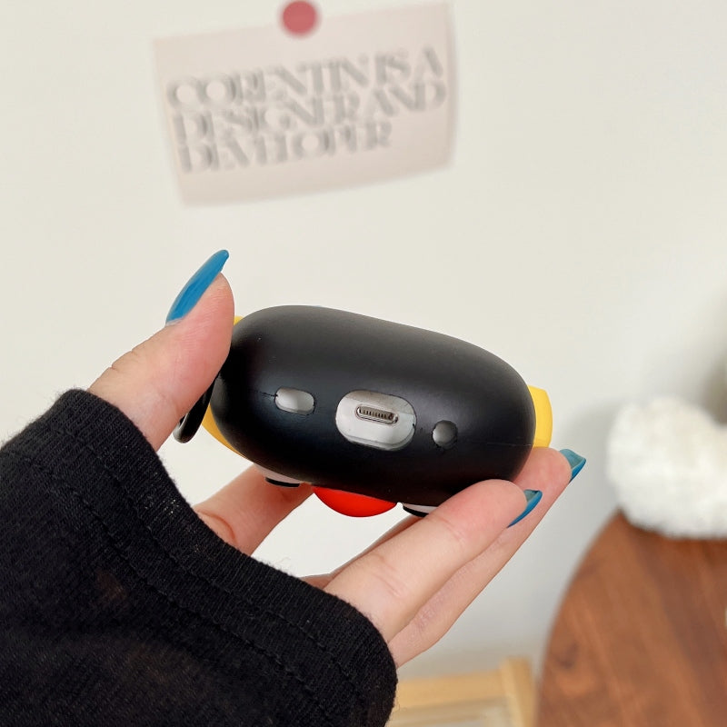 Japanese Cartoon Cute Black Penguin | Penguin with Hat & Sunglass - AirPods AirPodsPro AirPods3 AirPods4 Case KawaiiGiftLand
