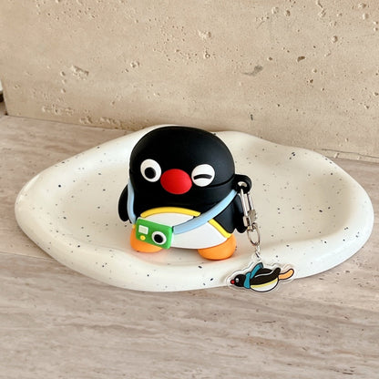 Japanese Cartoon Cute Black Penguin | Penguin with Camera - AirPods AirPodsPro AirPods3 AirPods4 Case KawaiiGiftLand