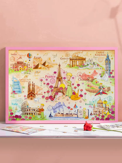 Momicafe 1000pcs Jigsaw Puzzle - Le Petit Prince - Sunset and Rose Famous Building | Kawaii Cute Creative Gift