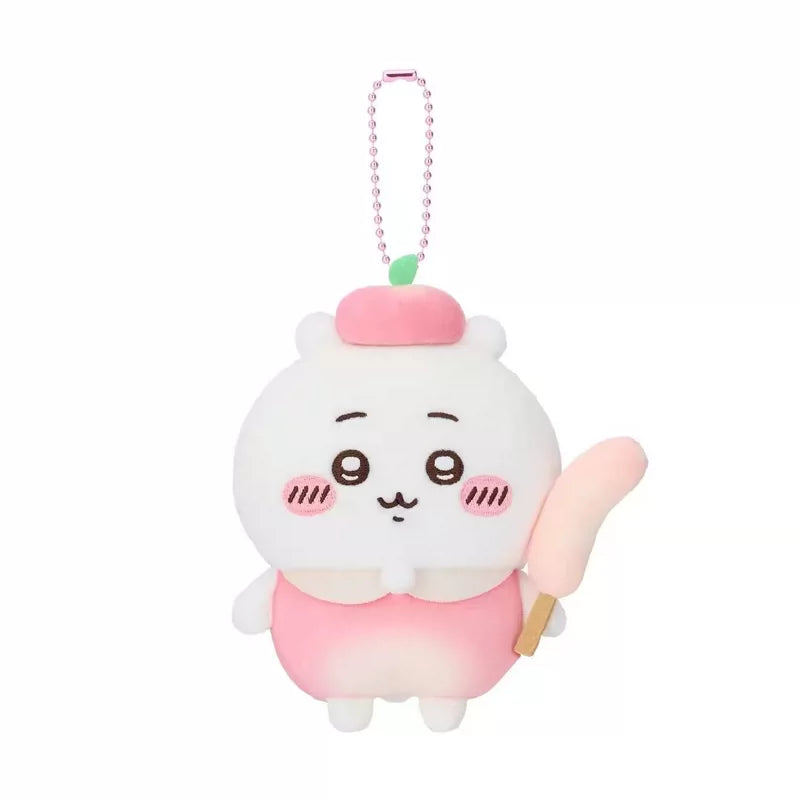 Japan ChiiKawa Fruit Series | ChiiKawa Hachiware Usagi Momonga Kurimanju Rakko Shisa Wearing Fruit Costume Cute Plush Doll Keychain - Kawaii items Room Decoration Doll